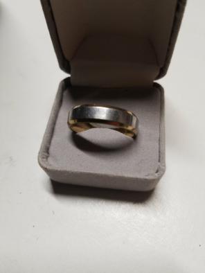 18 it gold over titanium men's band