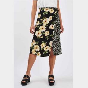 Topshop floral wrap midi skirt US 2
