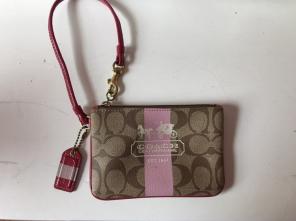 Coach Wristlet With Pink Accents