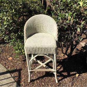 White woven Barstool Janus et Cie