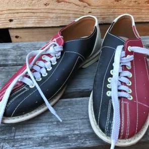 AMF Red and Black Leather Bowling Shoes