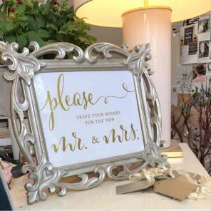 Gold Wedding table sign - guestbook