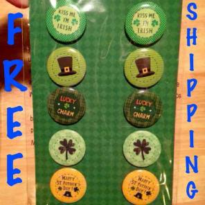 2 Packs, St. Patrick's Day Buttons/Pins.