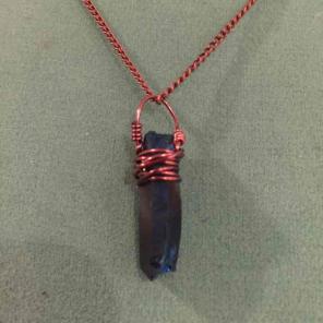 Blue aura quartz necklace