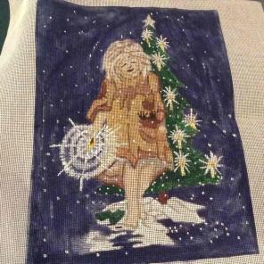 Match stick girl needlepoint canvas