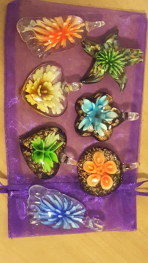 7 Piece Glass Pendant Lot