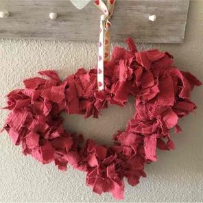 Red Burlap Heart Valentine's Day Wreath