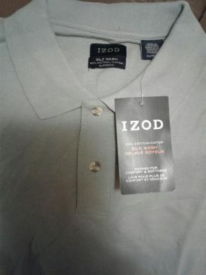 New Izod silk wash cotton polo shirt XL
