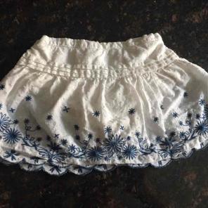 DKNY Blue Floral Print Skirt