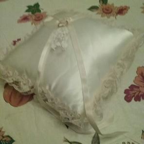 Ivory Square Satin Pillow