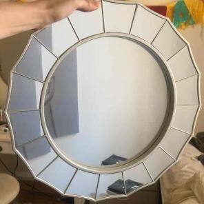 Silver circle mirror