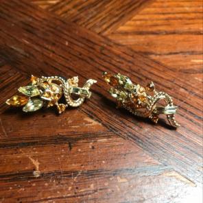 Coro Multicolor And Cut Earrings