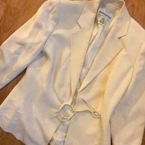 Bloomingdale's Ivory Silk Blazer