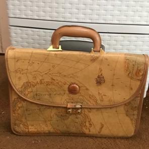 Vintage Map Printed Briefcase