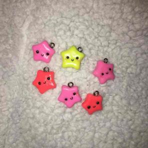 1pc cute polymer clay star charm