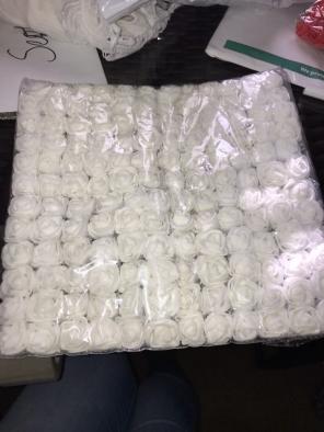 144 White Rose Foam Flowers