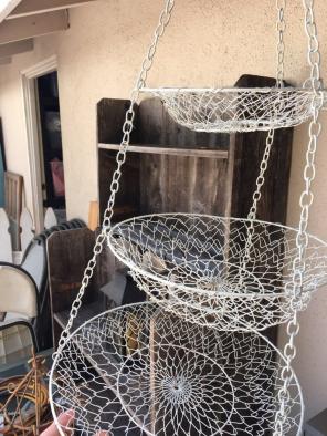 Three Tiered Metal Basket Hanging