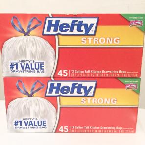 90 Hefty Drawstring Trash Bags