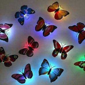 5x led butterfly wall decoration party