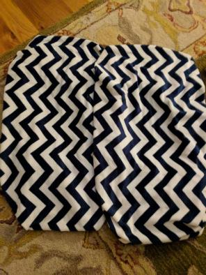 Navy Chevron Minky Changing Pad Covers