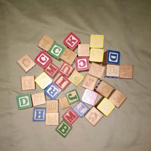 VTG Lot of Wooden Letter Blocks