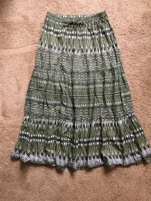 Green Tribal Maxi Peasant Skirt