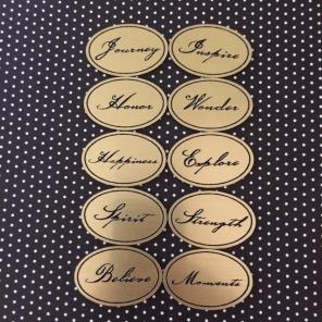 10 Golden Scrapbook Embellishment Tiles