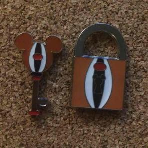 Disney pin dale lock and key set.