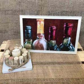 Wine Cork Candle &Wine Bottle Decor Sign