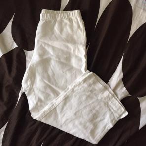J.JILL Small White Linen Ankle Pants