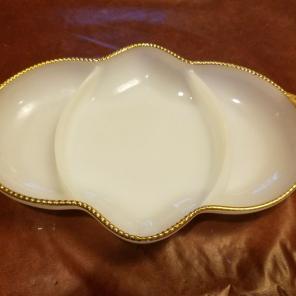 Fire King gold rim relish tray