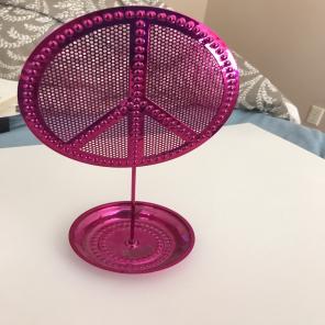 Earring/ Jewelry Stand Pink Peace Sign