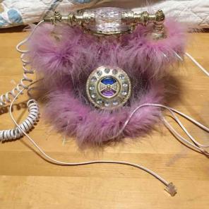 Pink feather phone