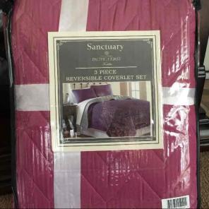 3 Pcs Reversible Quilted Coverlet Set