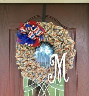 Red White & Blue Burlap Wreath