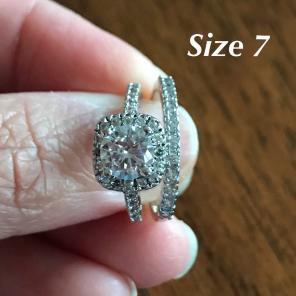 Sterling Silver Wedding Ring Set sz 7