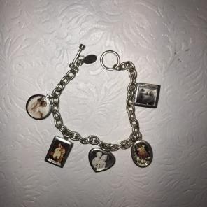 Silver Tone Picture Charm Bracelet