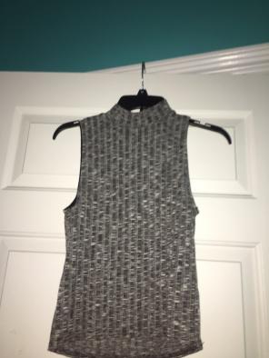 mock neck tank top sweater
