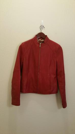 Wilsons Leather Red Full Zip Jacket