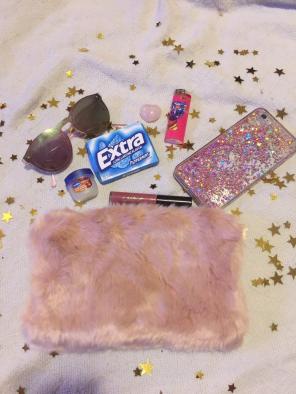 Pink Faux Fur Clutch FREE SHIP