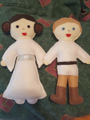 Handmade Star Wars Plushies Luke & Leia