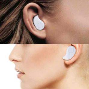 White mini wireless earbud