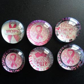 Breast Cancer Awareness glass magnets