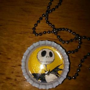 Jack skellington bottlecap necklace