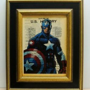 Captain America print vintage dictionary