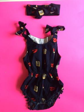 Lipstick Romper with Headband