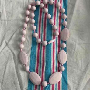 Nursing teething pink necklace