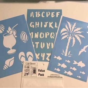"Vacation Dream" Craft Stencils set of 3