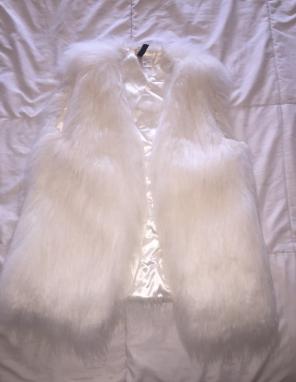 Faux Fur Vest White