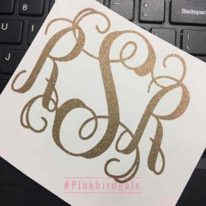 Vine monogram decal